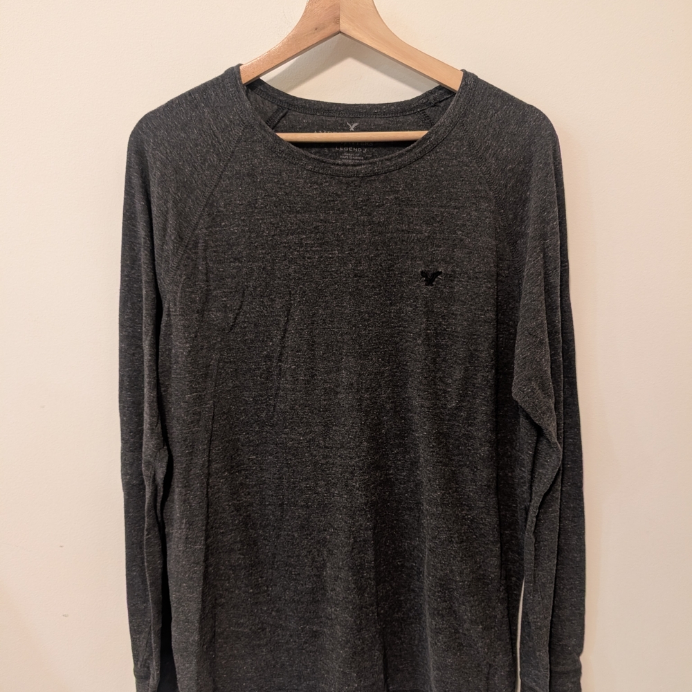 American Eagle Outfitters Legend T Dark Gray Long Sleeve Shirt Size Medium Tall